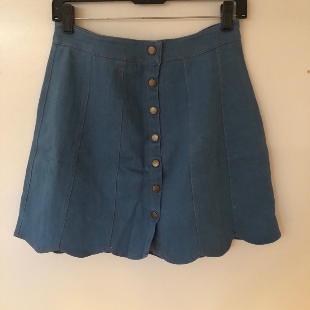 Denim midi skirt